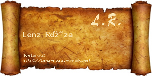 Lenz Róza névjegykártya